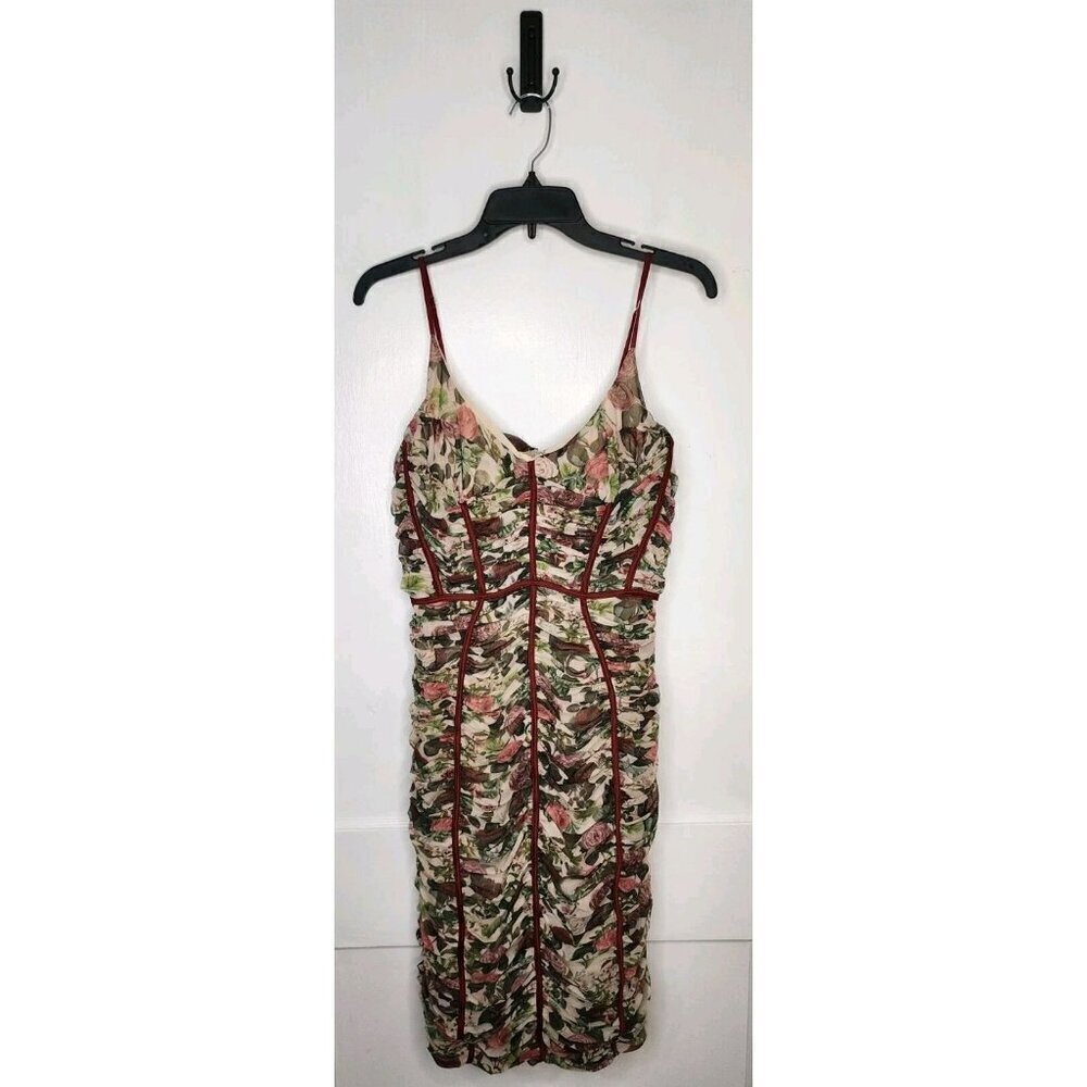 House Of CB +L (10-12) Sable Vintage Floral Ruched Corset Dress